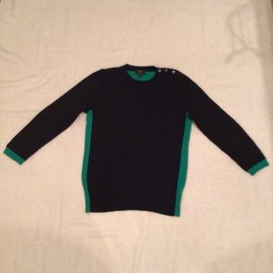 J Crew Leather Elbow Cashmere Blend Sweater